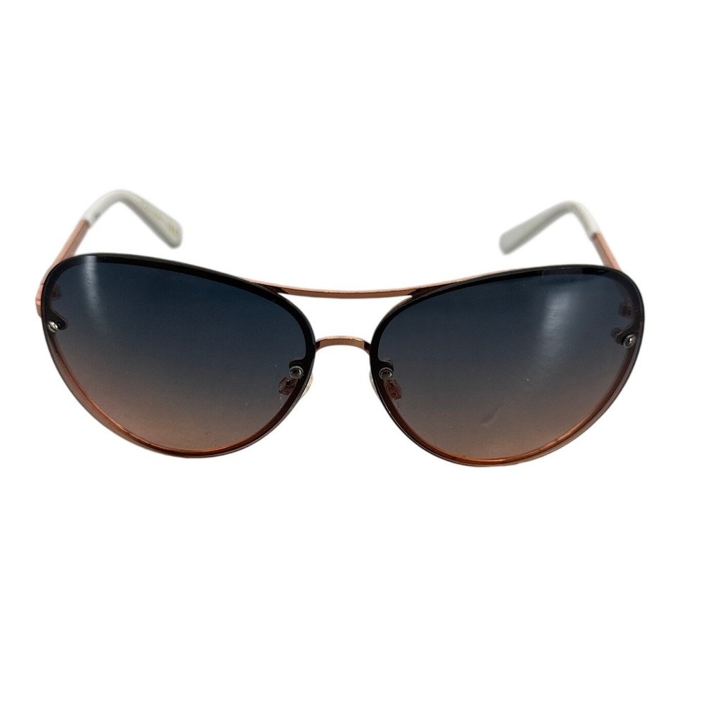 Tahari Women Aviator Sunglasses Rose Gold White Crystal HHTH1221-R TH651 RGDWH